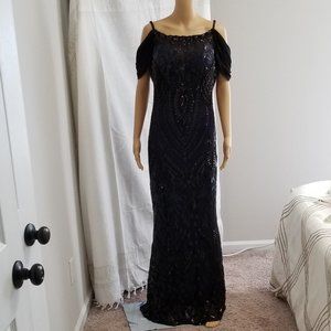 Black Sequins Gown - NWT